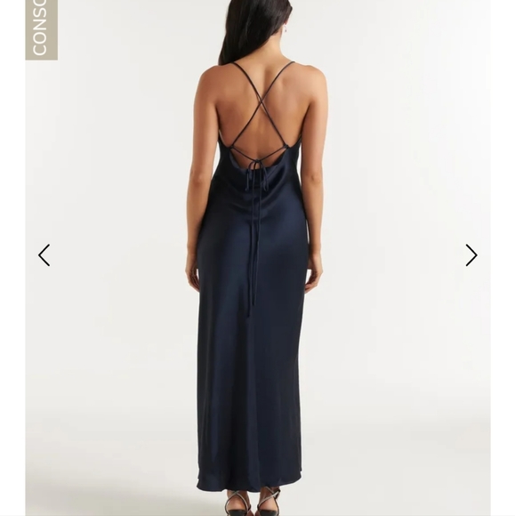 Worn once EverNew navy slip dress - Picture 4 of 9